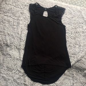 Forever 21 Black Lace, High Low T Shirt